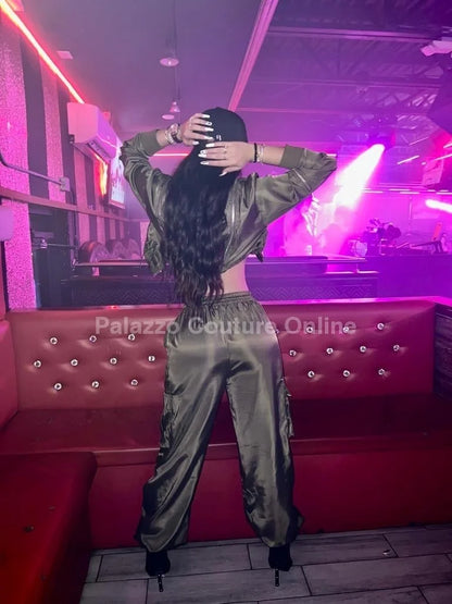 Casual Cool Flow Pant Set (Olive)