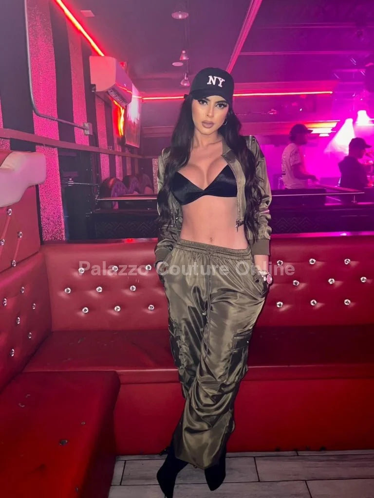 Casual Cool Flow Pant Set (Olive)