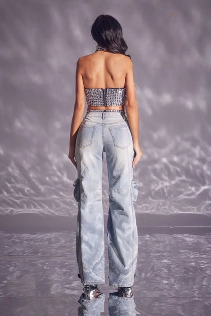 Casual Glam Denim wide Leg Jeans