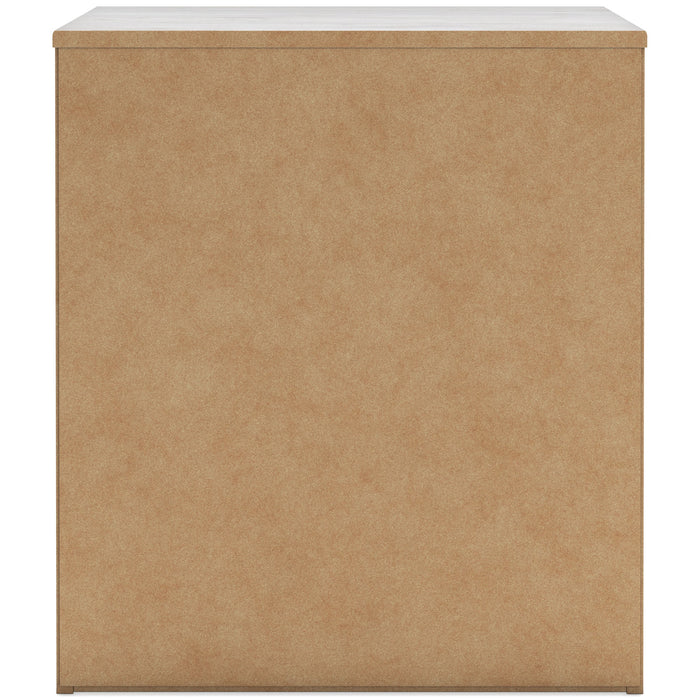 Back view of Cayboni White Nightstand