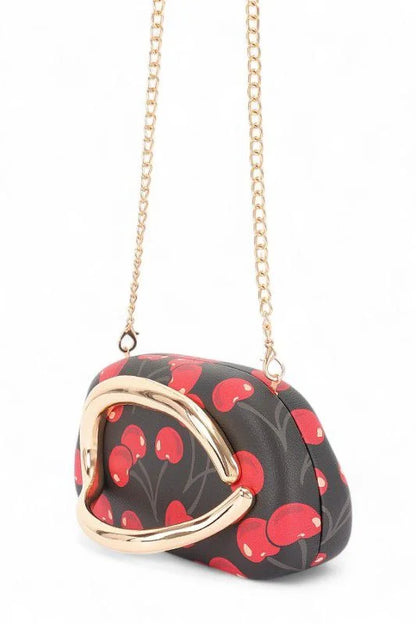 Cherry Luxe Iconic Box Clutch - Black