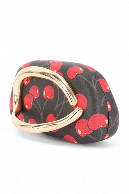 Cherry Luxe Iconic Box Clutch - Black