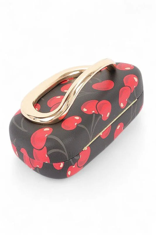 Cherry Luxe Iconic Box Clutch - Black