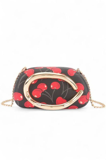 Cherry Luxe Iconic Box Clutch - Black
