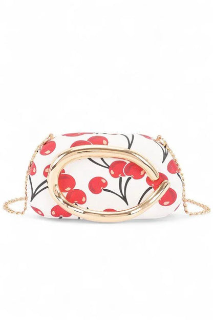 Cherry Luxe Iconic Box Clutch - White