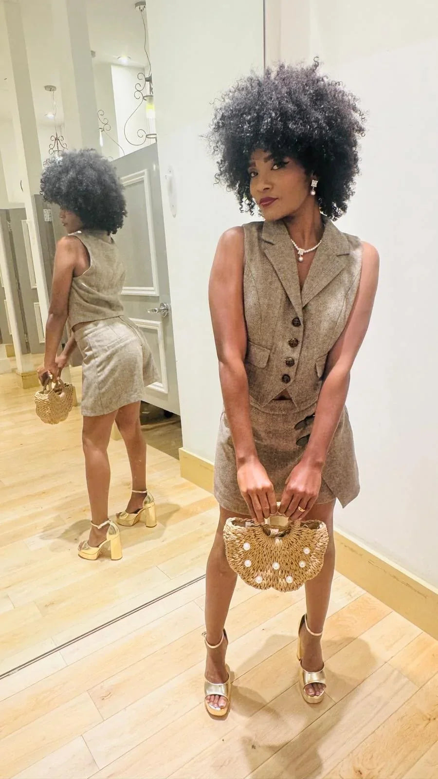 Chic Power Skort Set - Brown