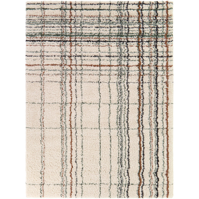 Circe Cream 5x8 Shag Area Rug QK1100881