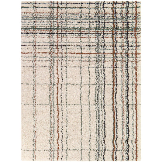 Circe Cream 5x8 Shag Area Rug QK1100881