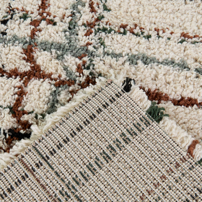 Back view of Circe Cream 5x8 Shag Area Rug
