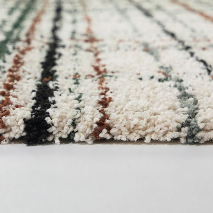 Side view of Circe Cream 5x8 Shag Area Rug