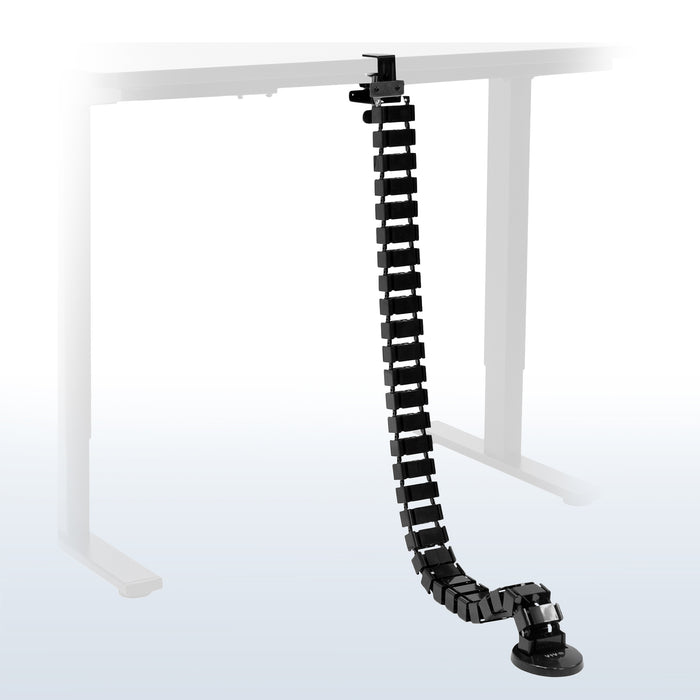 Clamp-on vertebrae cable management for desk.