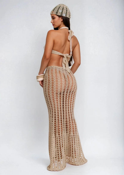 Coastal Mirage 3-Piece Crochet Skirt Set