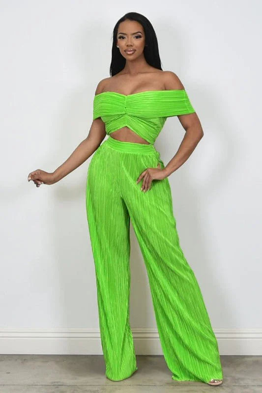 Colorful Life Pant Set Lime Green