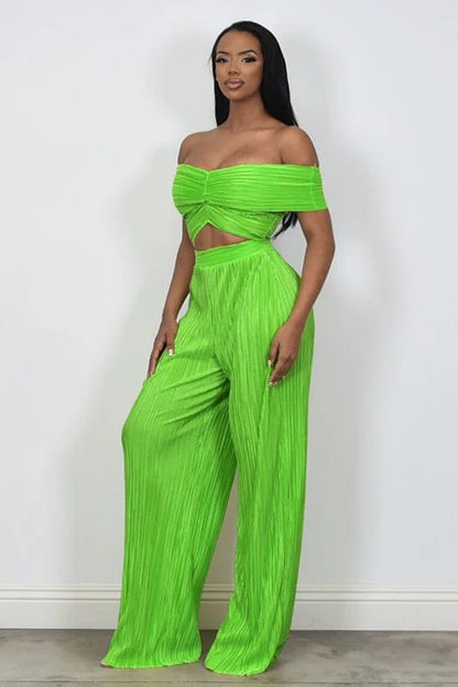 Colorful Life Pant Set Lime Green