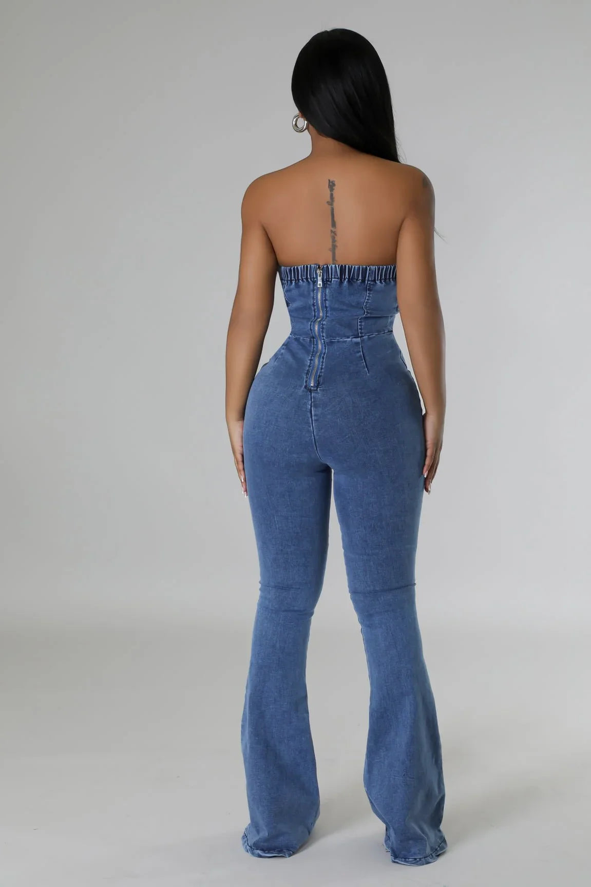 Come On Over Denim Jumpsuit – Wide‑Leg