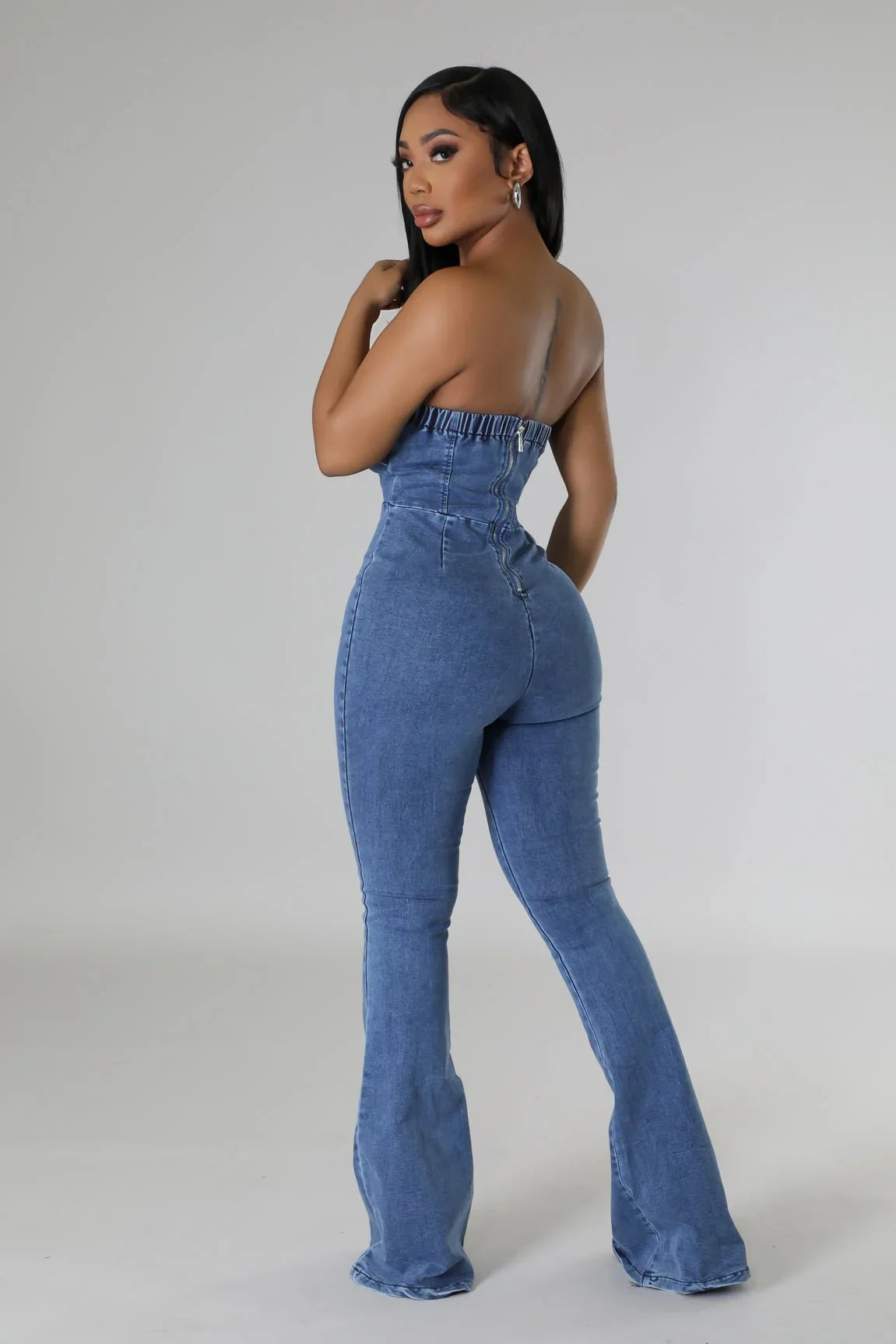 Come On Over Denim Jumpsuit – Wide‑Leg