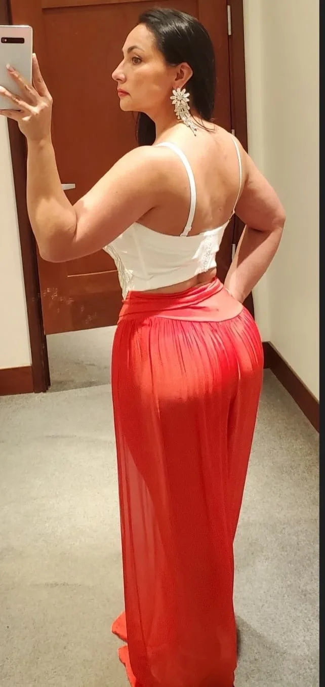 Comodo silky Palazzo Pants (Red)