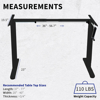 Compact steel desk frame with brown desktop and a dual monitor mount.