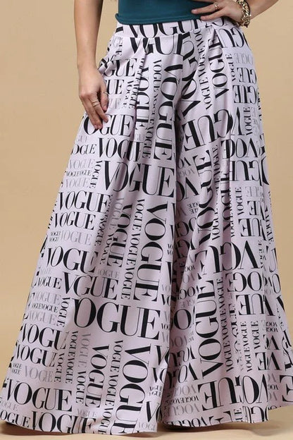 Lilac Vogue Wide Leg Palazzo Pants