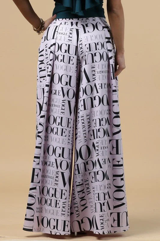 Lilac Vogue Wide Leg Palazzo Pants