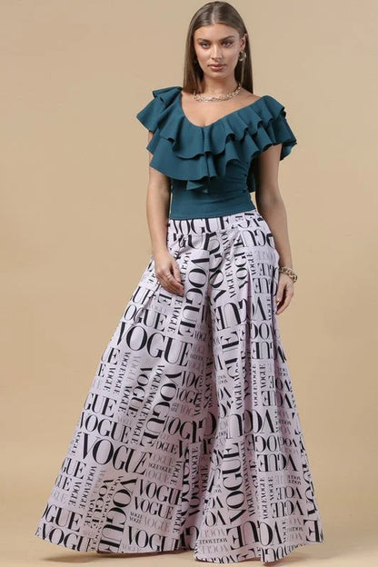 Lilac Vogue Wide Leg Palazzo Pants