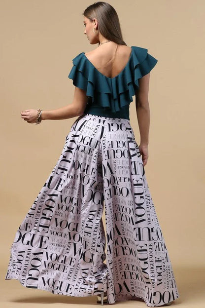 Lilac Vogue Wide Leg Palazzo Pants