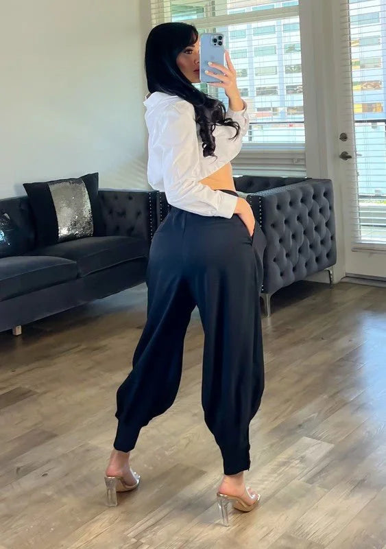 Aladin Black Harem Pants – Loose Fit Genie-Style Trousers