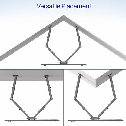 Sturdy corner wall mount for TV with tilt and swivel and versatile placement.