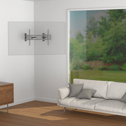 Modern home space with a corner wall-mounted TV for easy viewing.