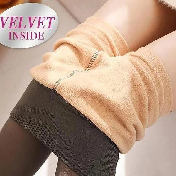 Cozy Comfort Fleece-Lined Thick Tights (Black)