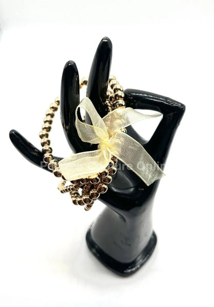 Crisol Clover Gold Beaded Bracelet (White)