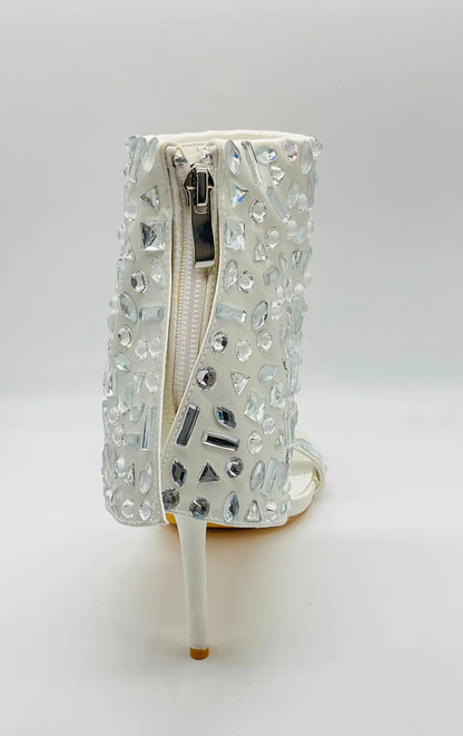 J Lo Crystal Noir Stilettos (white)