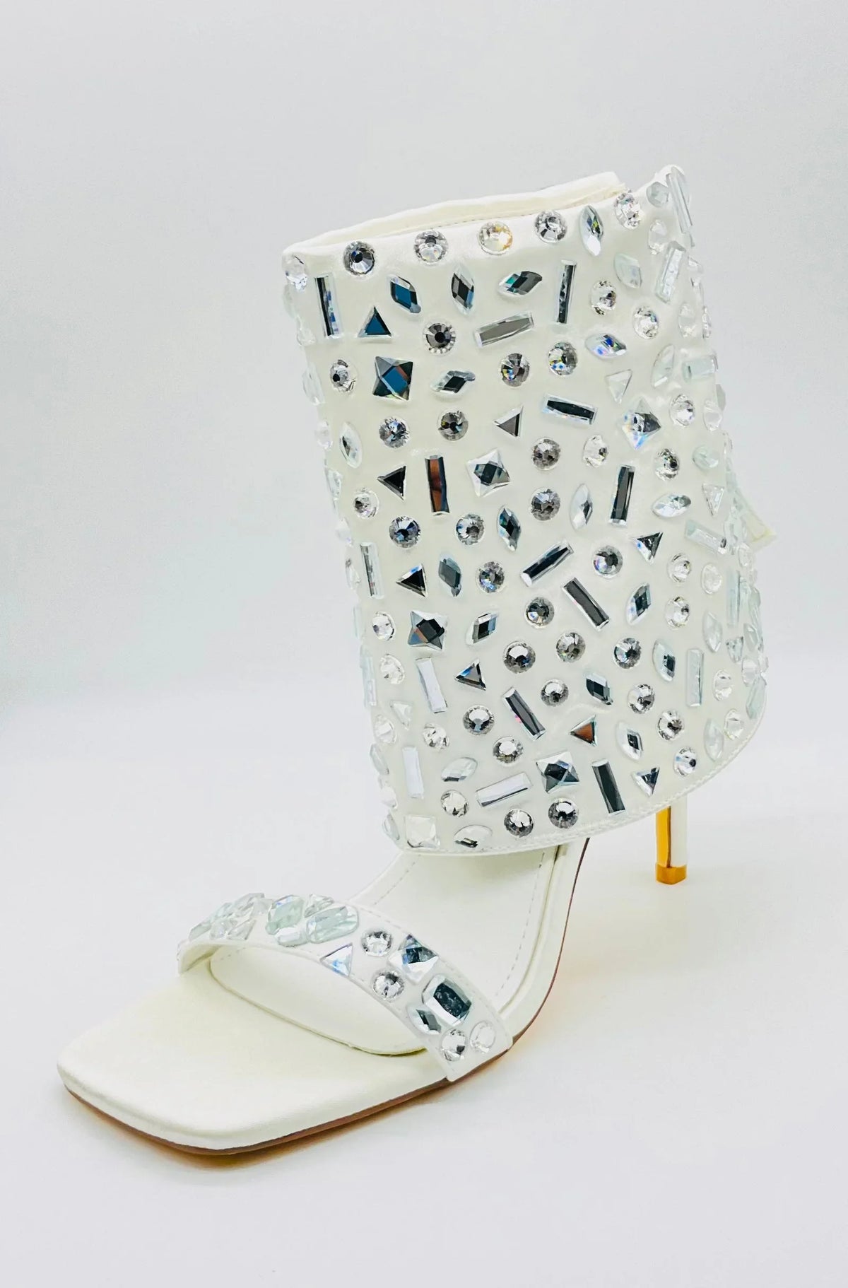 J Lo Crystal Noir Stilettos (white)