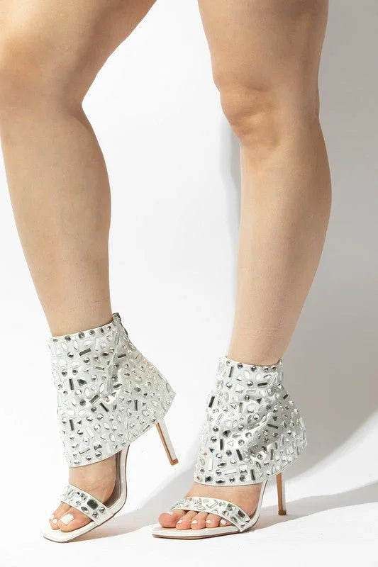 J Lo Crystal Noir Stilettos (white)