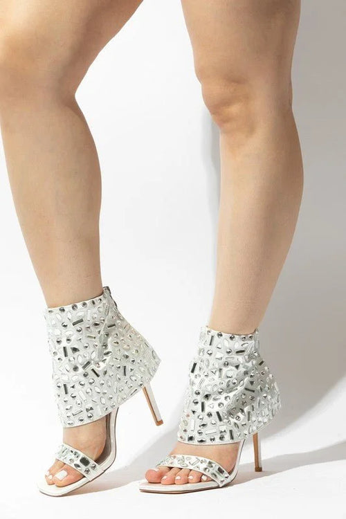 J Lo Crystal Noir Stilettos (white)