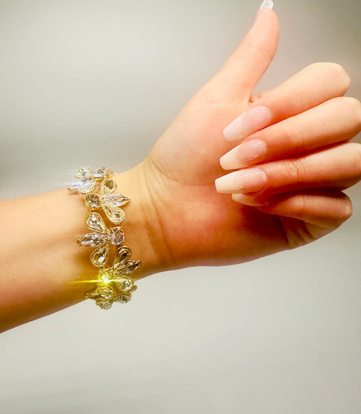 Crystal Petals Bracelet (Gold)