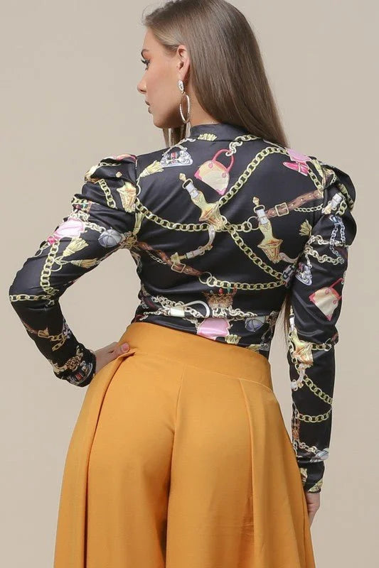 Custom gift chain mix graphic Top