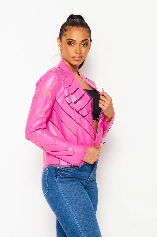 Cut Em' Off Fuchsia Jacket