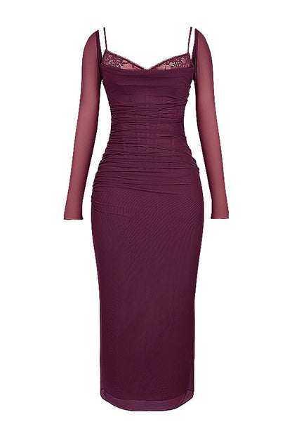 wine maxi dress