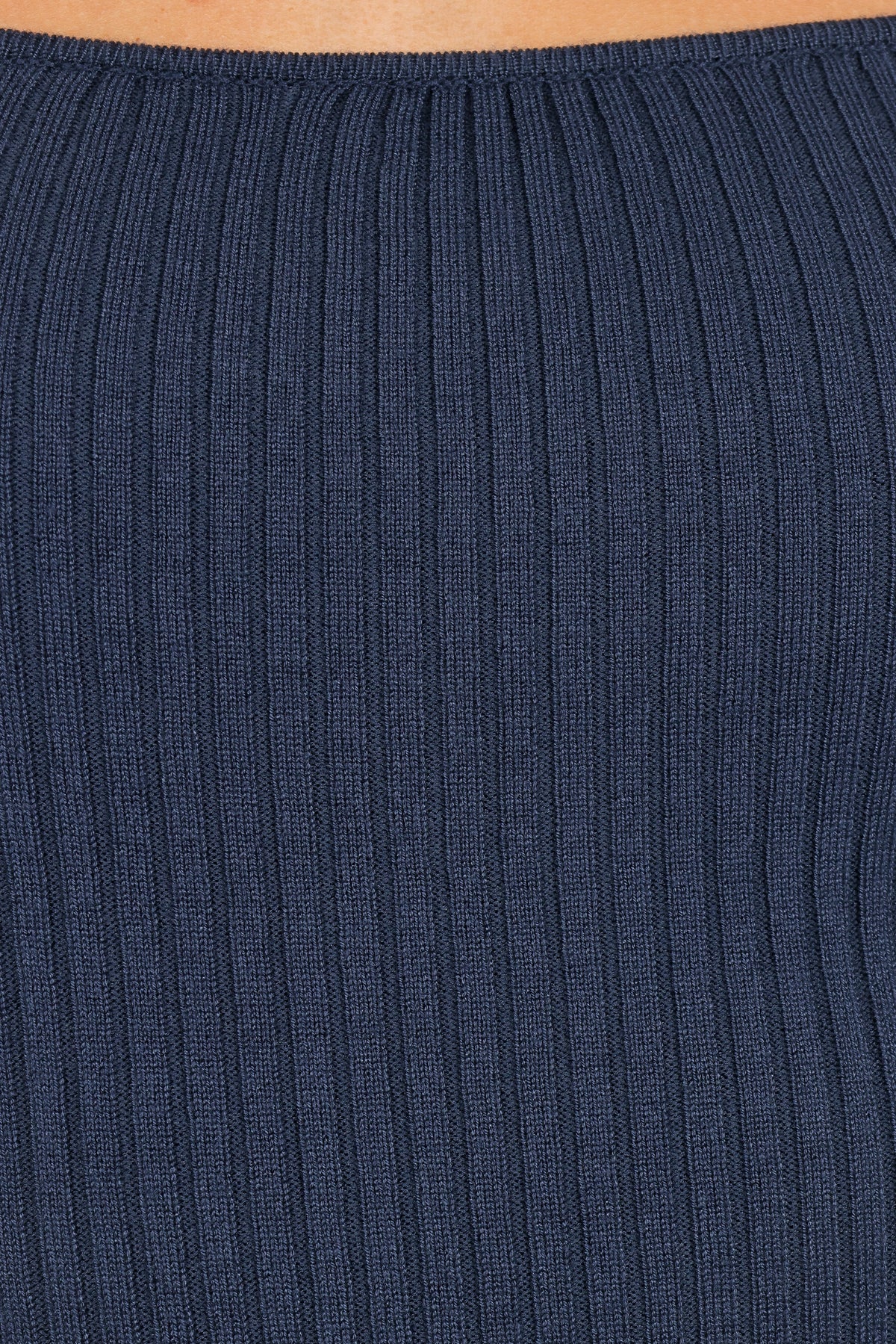 Shani Ribbed Knit Top - Dusty Blue
