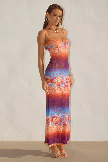 SERINA LACE MAXI DRESS - NADIA PINK OMBRE