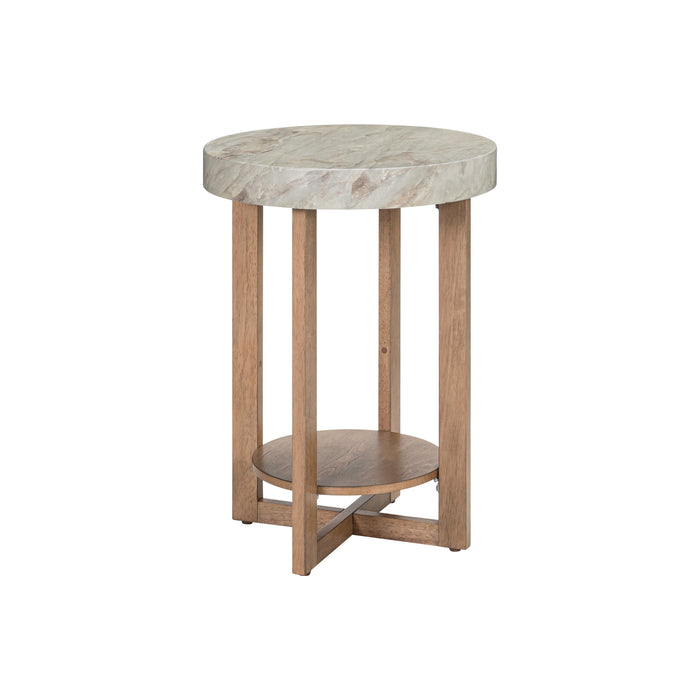 Front right view of Danby Alabaster Chairside Table