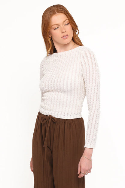 Bellatrix Textured Knit Top - Cream