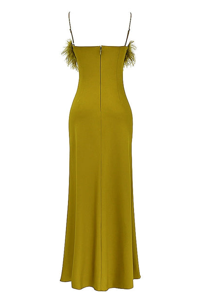 chartreuse maxi dress