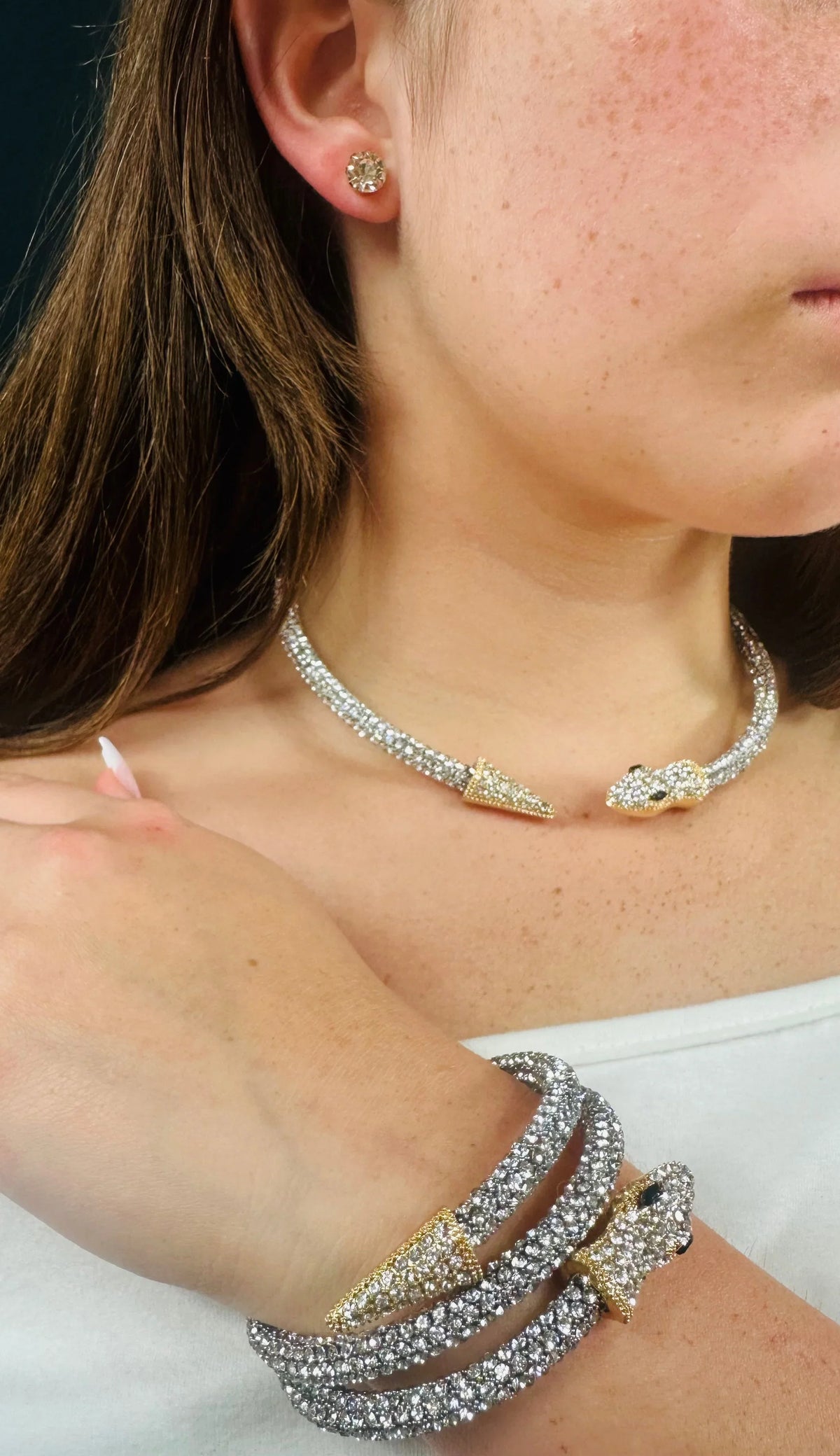 Delicate Serpentine Necklace Set (Gold)