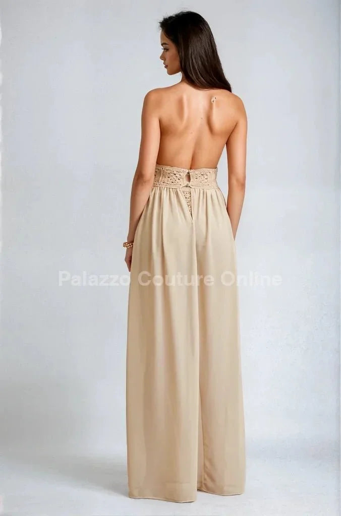 Desert Bloom Crochet Chiffon Shorts Set – Peanut