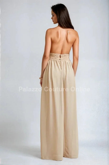 Desert Bloom Crochet Chiffon Shorts Set – Peanut