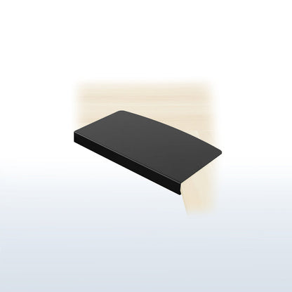 Sleek low-profile design of corner desk connector.