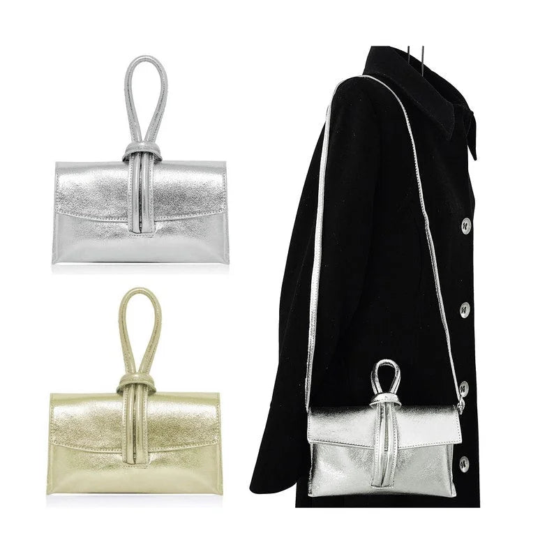 Dolce & Precious Pearl Gold Leather Handbag