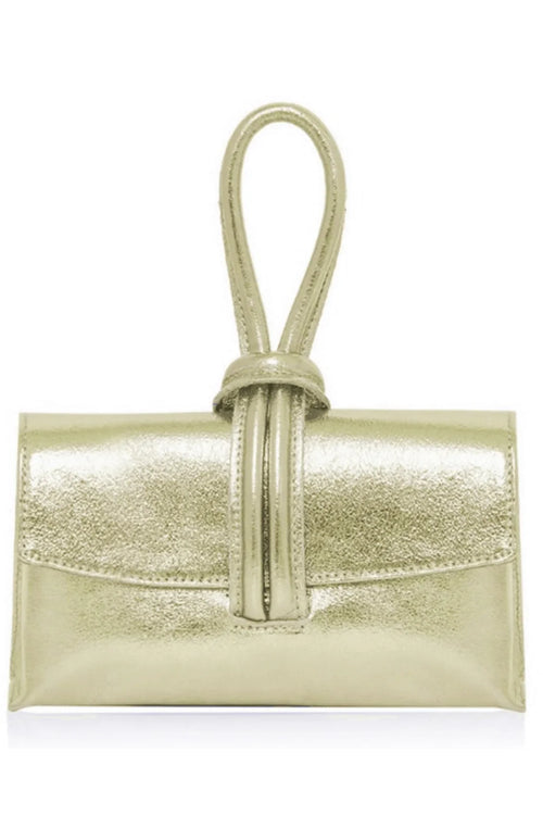 Dolce & Precious Pearl Gold Leather Handbag